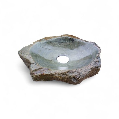 Раковина (умивальник) із річкового каменю 37*38 см KR-006 фото